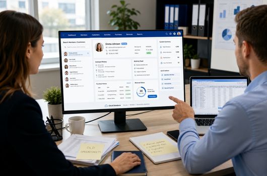 Searchable member category and customer database system