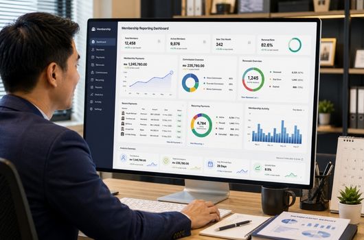 Membership commission checking and reporting dashboard